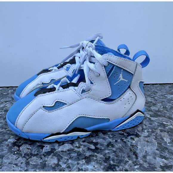 Nike TD Size US 10C Air Jordan True Flight White/Blue 343797-140 - Picture 2 of 12